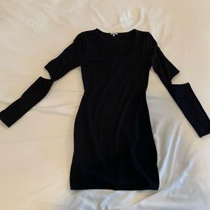 Black long sleeve dress with cut outs